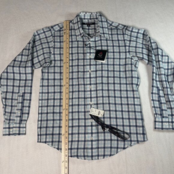 Brooks Brothers Shirt Mens Large White Blue Plaid 100% Irish Linen NWT - Picture 5 of 11